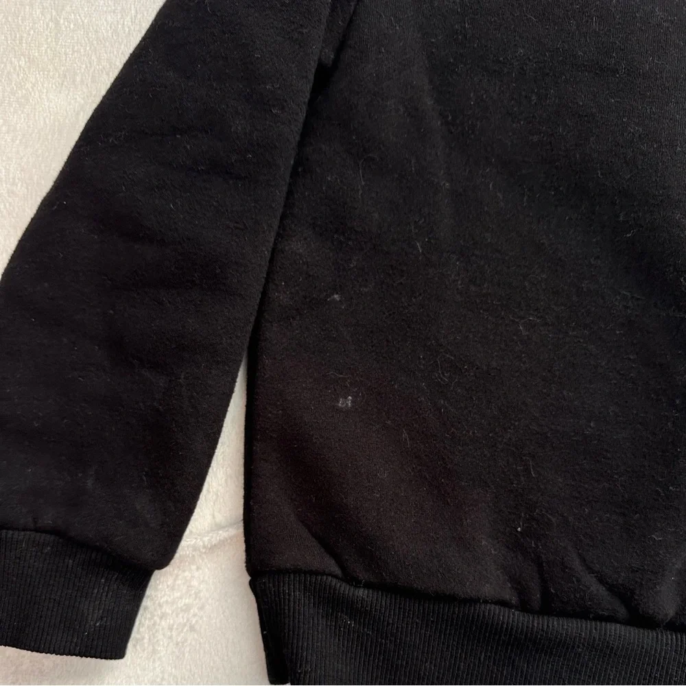 Lola + the Boys Beaded & Sequins “Dreamer” Patch Sweatshirt Girls 4 black flashy